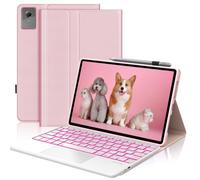 Étui avec clavier pour Lenovo Idea Tab Plus 12,1"/Tab K12 2025, rétroéclairé 7 couleurs, clavier magnétique amovible, pavé tactile multi-touch, étui folio avec porte-stylo pour tablette Lenovo 12,1