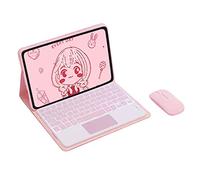 Étui avec clavier pour Lenovo Tab M10 Plus 3ème génération 10,6" 2022, rétroéclairage 7 couleurs, clavier Bluetooth amovible avec pavé tactile, souris Bluetooth, rose