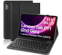 Étui avec clavier pour Lenovo Tab P11 2nd Gen 11,5" Clavier espagnol Ñ Bluetooth sans fil amovible avec housse de protection fine pour tablette Lenovo Tab P11 de 2e génération TB-350FU/TB-350XU Noir