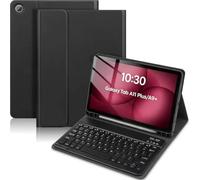 Étui avec clavier pour Samsung Galaxy Tab A11 Plus/A9+ 11" 2025/2023 | Clavier espagnol Ñ Bluetooth détachable magnétique ultra silencieux étui tablette samsung A11 plus+/A9+, noir