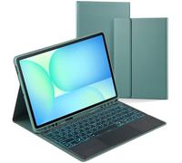 Étui avec clavier pour Samsung Galaxy Tab S10 FE+ (13,1") SM-X620 | SM-X626B, étui folio avec clavier Bluetooth sans fil | clavier rétroéclairé | souris tactile