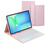 Étui avec clavier pour Samsung Galaxy Tab S10 FE+ (13,1") SM-X620 | SM-X626B, étui folio avec clavier Bluetooth sans fil | clavier rétroéclairé | souris tactile