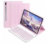 Étui avec Clavier pour Samsung Galaxy Tab S10 Lite/S10 FE/S9 FE 11", Clavier Bluetooth Amovible, Housse de Protection avec Porte-Stylo S(Pink)