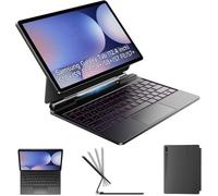 Étui Avec Clavier Pour Samsung Galaxy Tab S10+ Plus/S9+ Plus/S9 FE+ Plus/S8+ Plus/S7+ Plus 12,4"" Rétroéclairage 7Couleurs AZERTY