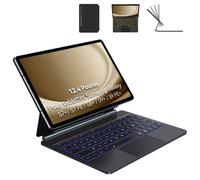Étui Avec Clavier Pour Samsung Galaxy Tab S10+ Plus/S9+ Plus/S9 FE+ Plus/S8+ Plus/S7+ Plus 12,4"" Rétroéclairage 7Couleurs AZERTY