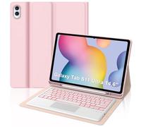 Étui avec clavier pour Samsung Galaxy Tab S11 Ultra 14,6" | 7 couleurs rétroéclairées, pavé tactile intelligent multi-geste, pavé tactile sans fil Bluetooth amovible