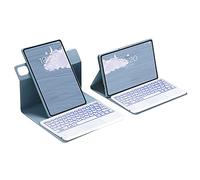 Étui avec clavier pour Xiaomi Pad 5/5 Pro 11", rotatif à 360°, rétroéclairé, magnétique, amovible, Bluetooth avec pavé tactile, bleu