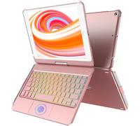 Étui avec clavier tactile pour iPad 9{^>e<^} génération 10,2", iPad 9e/8e/7e génération avec clavier, touches multi-touch et rétroéclairées, rotatif à 360° et porte-crayon, clavier iPad 9e/8e/7e