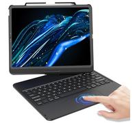 Étui avec clavier tactile pour iPad Pro 12,9" 6ème génération, rotation à 360° avec clavier tactile et porte-crayon pour iPad Pro 12,9" 6e/5e/4e/3e génération (Noir)
