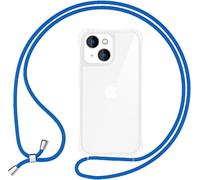 Étui avec cordon pour iPhone 15 Étui à bandoulière Étui de protection pour téléphone portable Cordon bleu