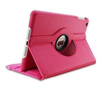 Étui avec Housse de Fonction de réveil du Sommeil pour étui iPad Air 2 modèle A1566 A1567 Couverture de Tablette 360 degrés Rotatif en Cuir PU Shell-Rose