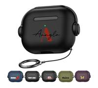 Étui avec nom personnalisé compatible avec Airpods Pro 3 Gen 2025, coque personnalisée pour iPod 4, 3, 2, 1 - Lettre personnalisable avec porte-clés