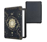 kwmobile Étui Compatible avec Amazon Kindle Paperwhite (2024)/Colorsoft Coque - Étui à Rabat magnétique Tablette eReader Similicuir - Bleu foncé-Jaune-Noir