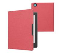 kwmobile Étui liseuse Compatible avec Kobo Aura H2O Edition 2 - Étui à Rabat magnétique Protection en Jean - Rouge