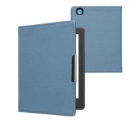 kwmobile Étui liseuse Compatible avec Kobo Aura H2O Edition 2 - Étui à Rabat magnétique Protection en Jean - Bleu