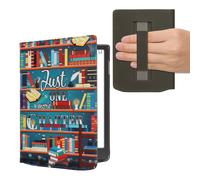 kwmobile Étui Compatible avec Pocketbook InkPad 4 / Color 3 / Color 2 Coque - Étui à Rabat magnétique Tablette eReader Similicuir avec Sangle - Multicolore