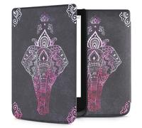 kwmobile Étui Compatible avec Pocketbook Touch Lux 4/5/Touch HD 3/Color (2020)/ Vivlio Lux 5 Coque - Étui à Rabat magnétique Tablette eReader Similicuir - Fuchsia-Anthracite