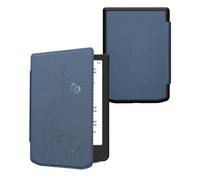 kwmobile Étui Compatible avec Pocketbook Verse/Pro/Color/Vivlio Light/Light HD Coque - Étui à Rabat magnétique Tablette eReader Similicuir - Bleu foncé