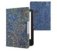 kwmobile Étui Compatible avec Tolino Vision 1/2 / 3/4 HD Coque - Étui à Rabat magnétique Tablette eReader Similicuir - Jaune-Bleu foncé