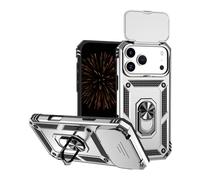 Étui avec Support Magnétique Rotatif 360° Compatible with iPhone 17 Pro Max, Protection Grade Militaire avec Couverture Caméra Technologie Antichoc Air Cushion pour Homme Femme - Argent
