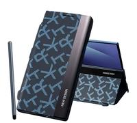Étui avec Support pour Samsung Galaxy Z Fold4, Coque en Cuir PU avec Porte-Stylo, Stylet Inclus, Étuis de téléphone Pliables avec Support pour Galaxy Z Fold 4-Bleu