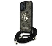 Étui bandoulière Guess 4G avec grand logo et cordon pour iPhone 16 (marron)