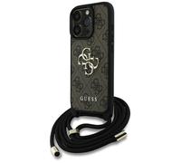 Étui bandoulière Guess 4G avec grand logo et cordon pour iPhone 16 Pro Max (marron)
