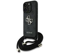 Étui bandoulière Guess 4G avec grand logo et cordon pour iPhone 16 Pro (noir)