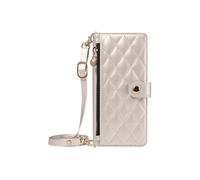 Etui Bandoulière pour Galaxy S26 Ultra avec Pochette Zippée et Support Vidéo Blanc