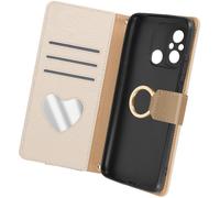 Etui Bandoulière pour Xiaomi Redmi 12C Portefeuille Pochette Zippée Beige