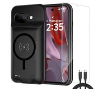 Étui Batterie pour Google Pixel 9A, étui de Recharge Portable Rechargeable 10 000 mAh Compatible avec l'Pixel 9A avec Coque de Recharge pour Batterie Externe (Noir)