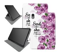 Étui Bible à fleurs violettes pour iPad 10e génération 10,9" version 2022 (numéro de modèle : A2696 A2757 A2777), support pliable rotatif à 360 degrés, plusieurs angles de vue avec mise en veille
