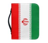 Étui Bible Grande Capacité Motif Drapeau Iranien Avec Poignée Fermeture Éclair Pochette Imperméable En Pu Étui De Transport Grand Format Pour Femmes Et Hommes