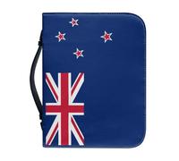 Étui Bible Grande Capacité Motif Drapeau Néo-Zélandais Avec Poignée Fermeture Éclair Pochette Imperméable En Pu Étui De Transport Grand Format Pour Femmes Et Hommes