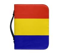 Étui Bible Grande Capacité Motif Drapeau Roumain Avec Poignée Fermeture Éclair Pochette Imperméable En Pu Grand Format Pour Femmes Et Hommes