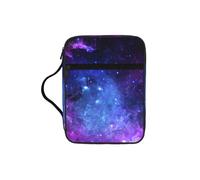 Étui Bible imprimé galaxie bleue pour femmes et filles, avec poignée pour Bible de taille standard