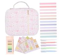 Étui biblique pour femme Kit biblique de capacité avec onglets, stylos, notes autocollantes, surligneurs, kit d'étude avec poignée 8, 9 x 11, 4 x 3, 2 pouces, style 2