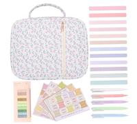 Étui biblique pour femme Kit biblique de capacité avec onglets, stylos, notes autocollantes, surligneurs, kit d'étude avec poignée 8, 9 x 11, 4 x 3, 2 pouces, style 4