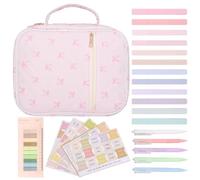 Étui biblique pour femme Kit biblique de capacité avec onglets, stylos, notes autocollantes, surligneurs, kit d'étude avec poignée 8, 9 x 11, 4 x 3, 2 pouces, style 1