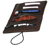 Etui Blague à Tabac à rouler en liège - Pochette 30g avec Compartiments pour Feuilles, Filtres et Briquets - Fermeture Éclair Supplémentaire pour un Rangement Sécurisé