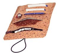 Etui Blague à Tabac à rouler en liège - Pochette 30g avec Compartiments pour Feuilles, Filtres et Briquets - Fermeture Éclair Supplémentaire pour un Rangement Sécurisé