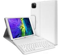 Étui Blanc Clavier Azerty Bluetooth pour Tablette Apple iPad Pro 12.9 Pouces 2021