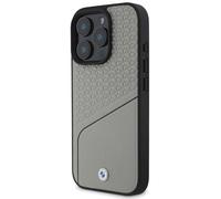 Étui BMW BMHMP1623RDCLG iPhone 16 Pro 6.3 gris étui rigide Sign Leather Textured and Line MagSafe