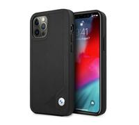 Etui BMW do iPhone 12/12 Pro 6,1 czarny Leather Deboss