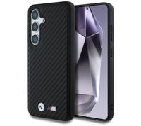 CG MOBILE BMW Étui de protection en cuir carbone pour Samsung Galaxy S25 Compatible avec MagSafe Noir