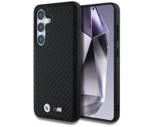 Étui BMW Leather Carbon MagSafe pour Samsung Galaxy S25+ noir