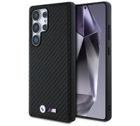 CG MOBILE BMW Étui de protection en cuir carbone pour Samsung Galaxy S25 Ultra Compatible avec MagSafe Noir