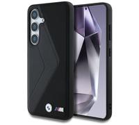 Étui BMW Leather Oversized Stripes MagSafe pour Samsung Galaxy S25 noir