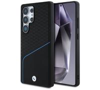 CG MOBILE BMW Étui en cuir texturé et lisse pour Samsung Galaxy S25 Ultra Compatible avec MagSafe Noir