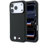 Étui BMW M Carbon Metal Logo pour iPhone 18 Pro / 17 Pro, noir